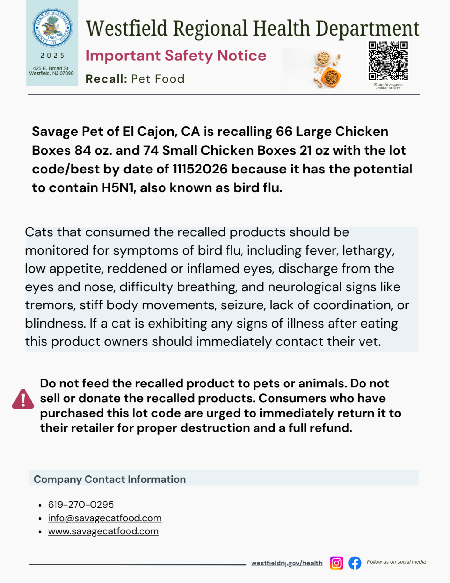 Pet Food Recall