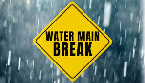 water main break sign
