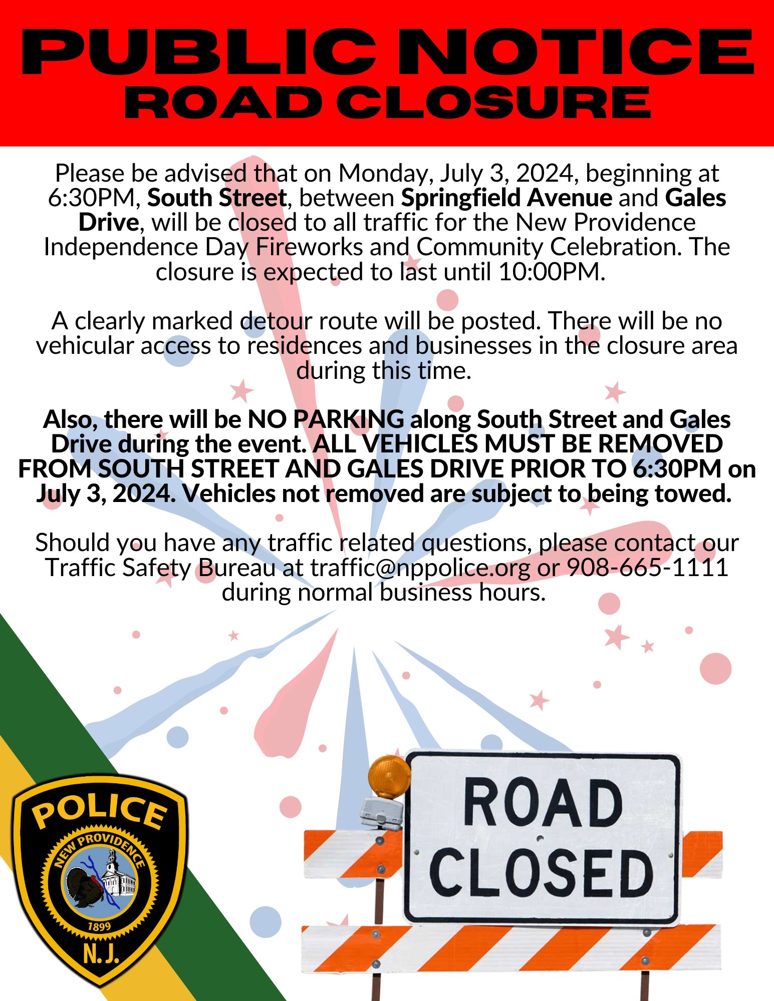 july 3 road closure