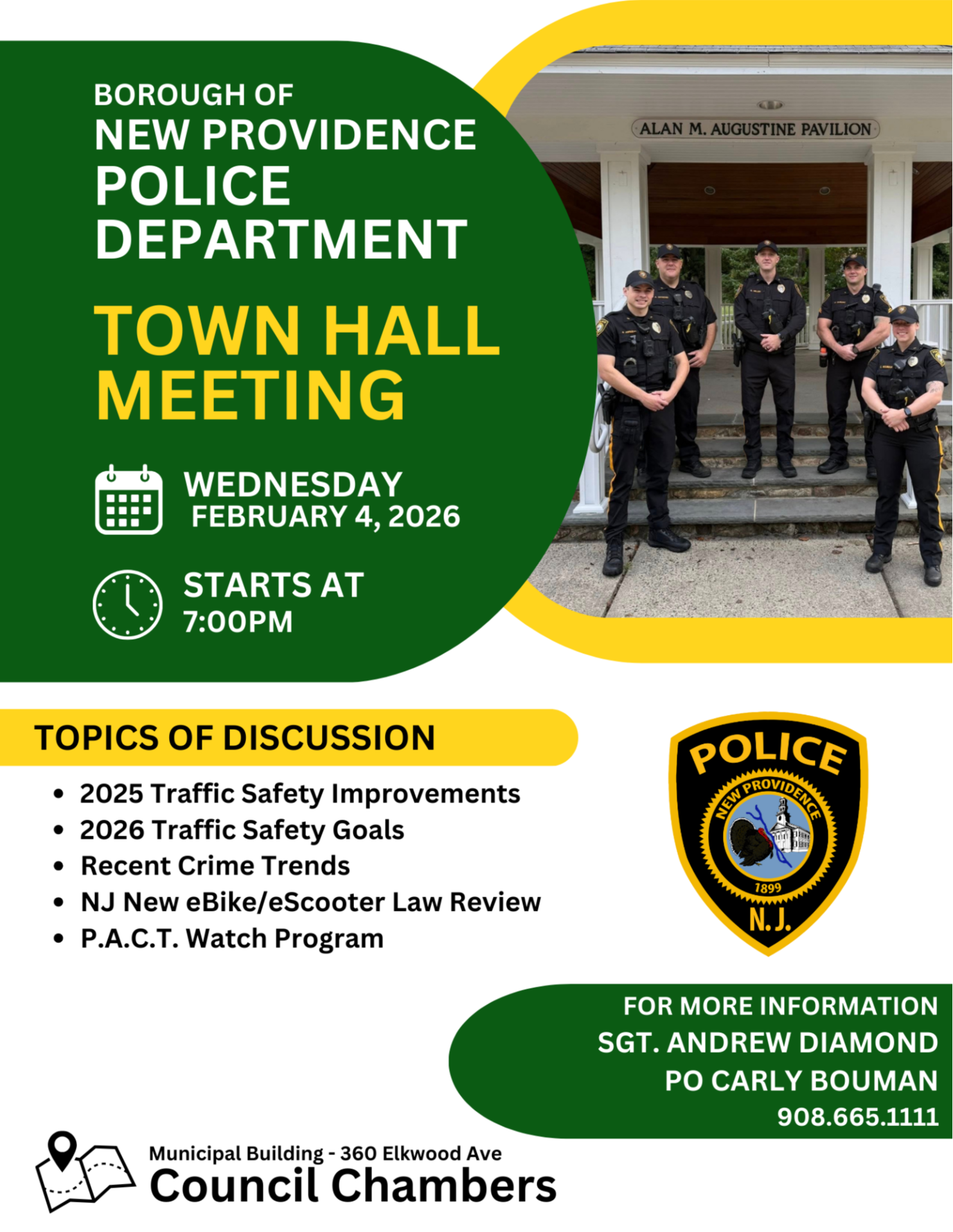 2026 Police Town Hall Meeting Flyer