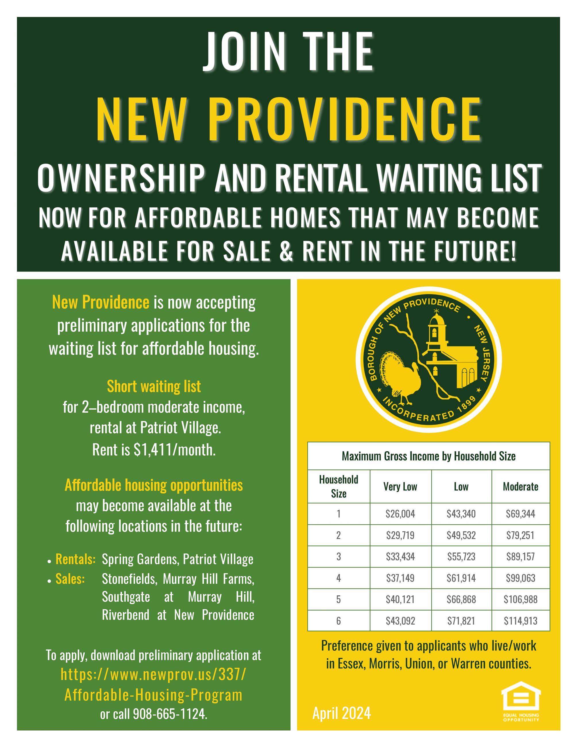 New Providence waiting list flyer 4-1-24 JPEG